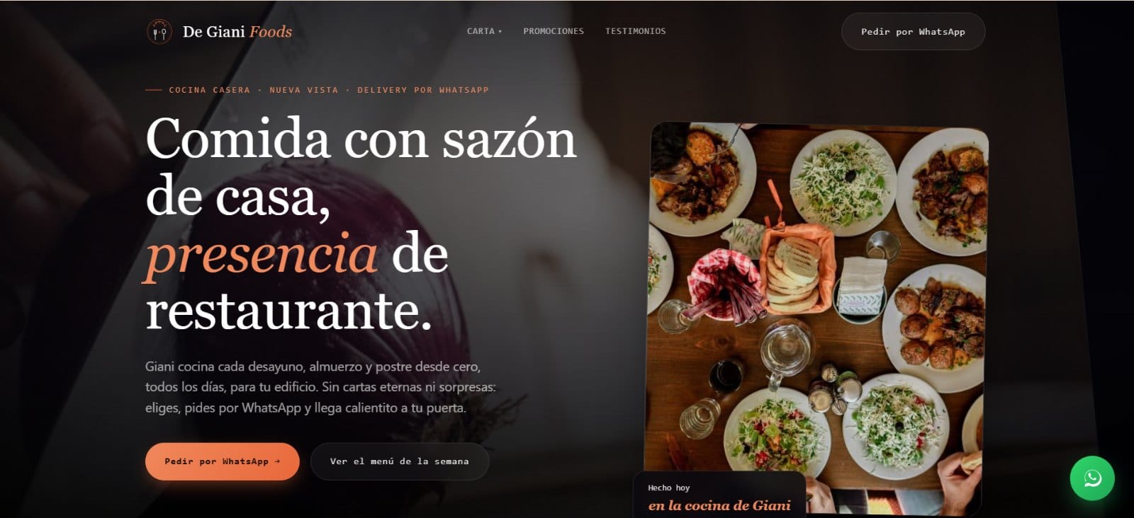 Sitio web de De Giani Foods